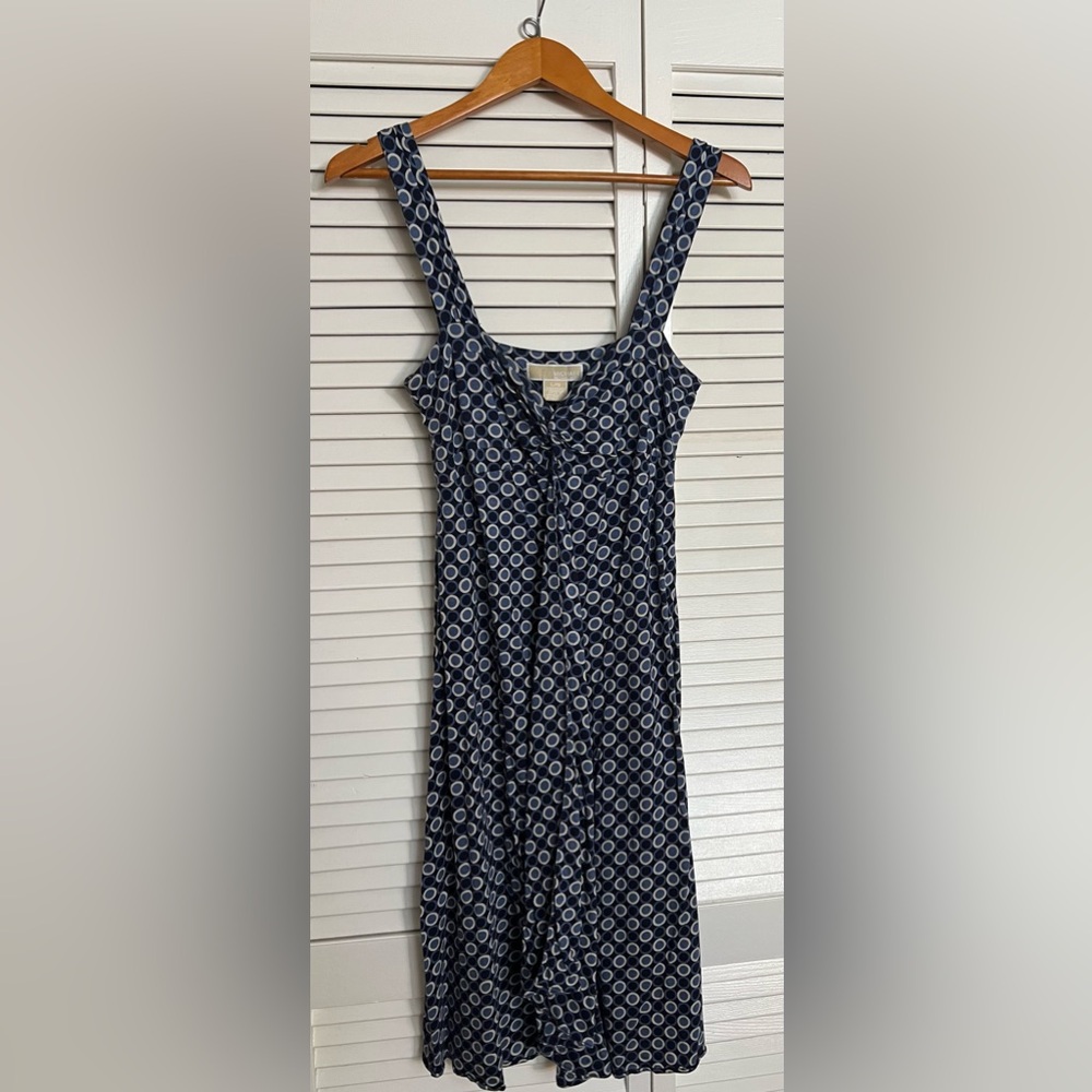 EUC - Michael Kors Cotton Tank Sun Dress (Navy/White) - Size L